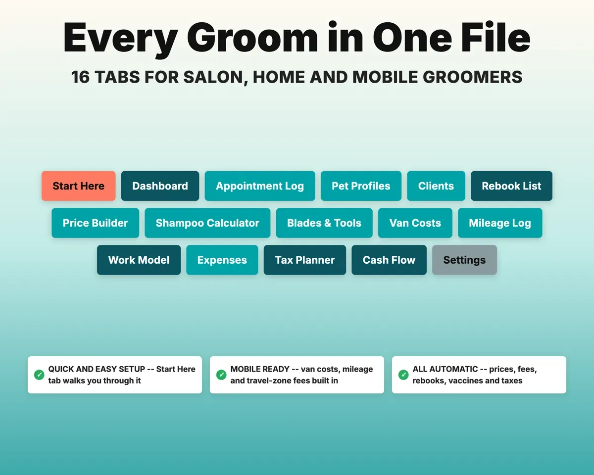 Dog Grooming Business Tracker preview 7