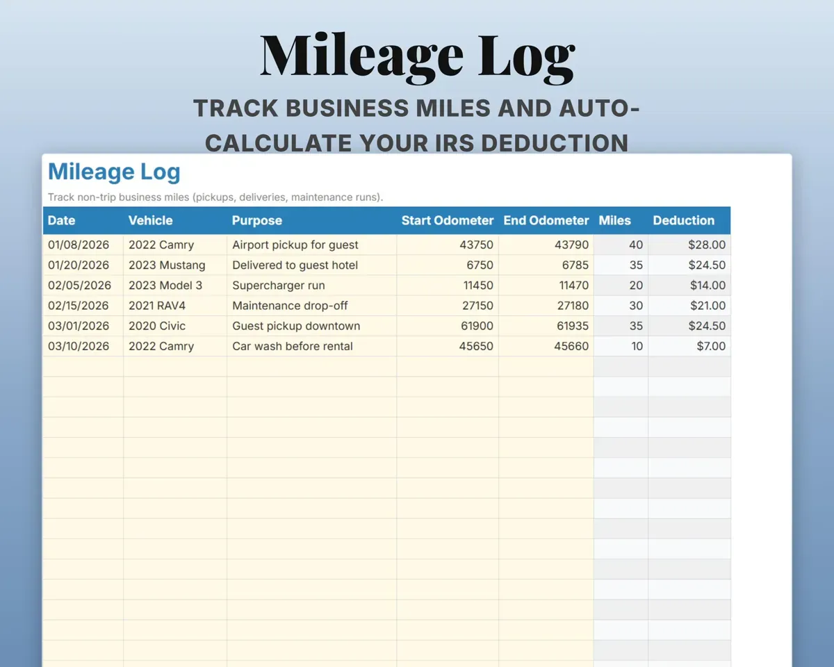 Car Sharing Host Spreadsheet preview 7