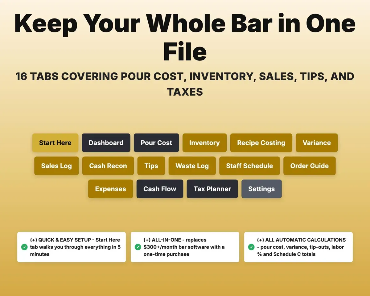 Bar Management Spreadsheet preview 7