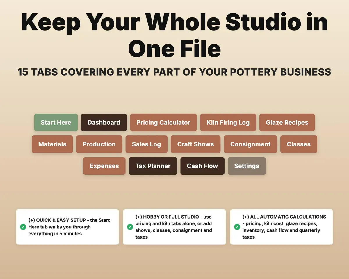 Pottery Studio Spreadsheet preview 7