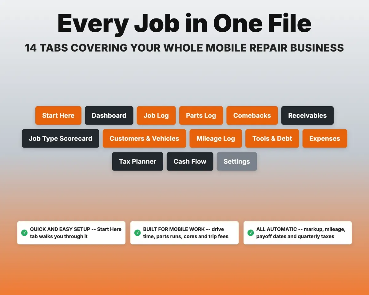 Mobile Mechanic Business Tracker preview 7