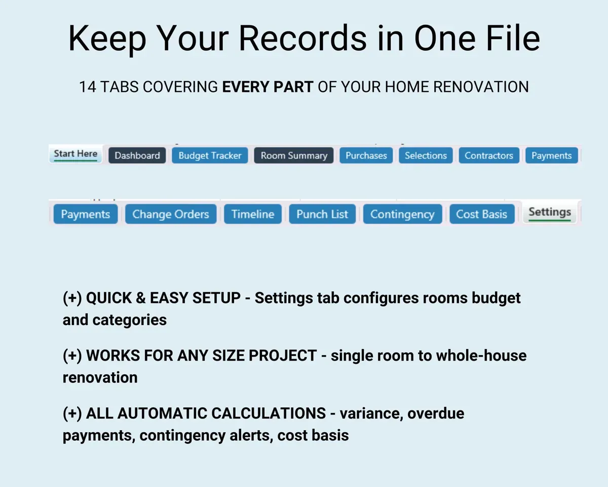 Home Renovation Planner Spreadsheet preview 7