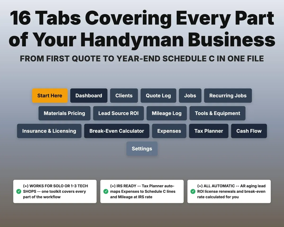 Handyman Business Spreadsheet preview 7