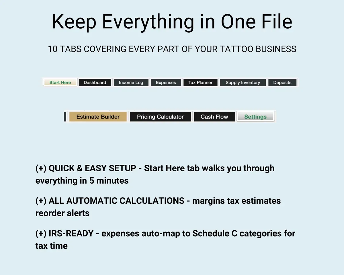 Tattoo Artist Financial Tracker preview 7
