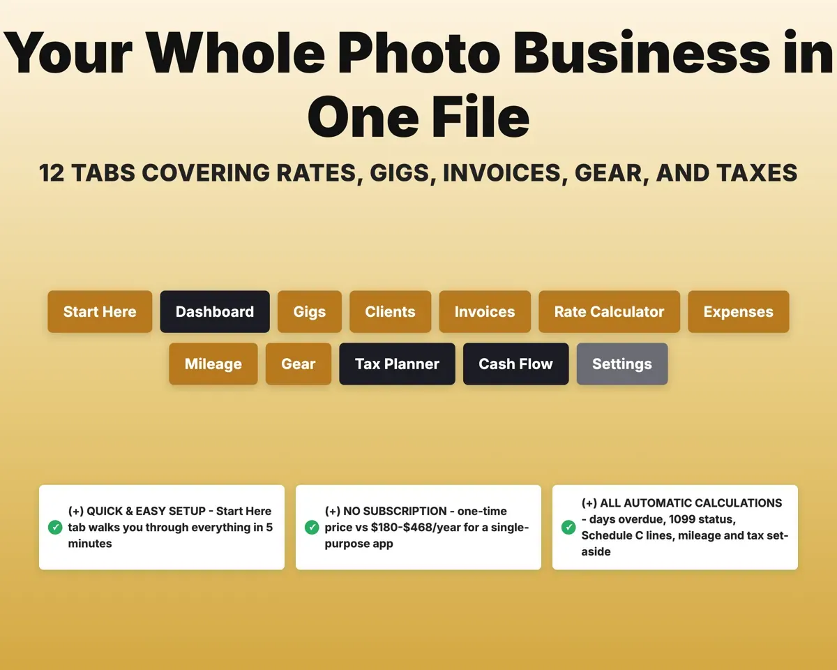 Freelance Photographer Spreadsheet preview 7
