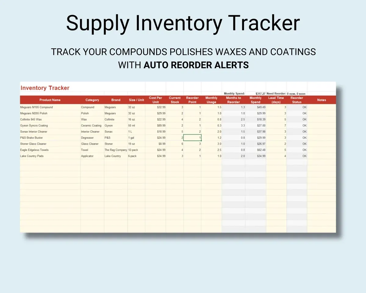 Auto Detailing Business Tracker preview 8