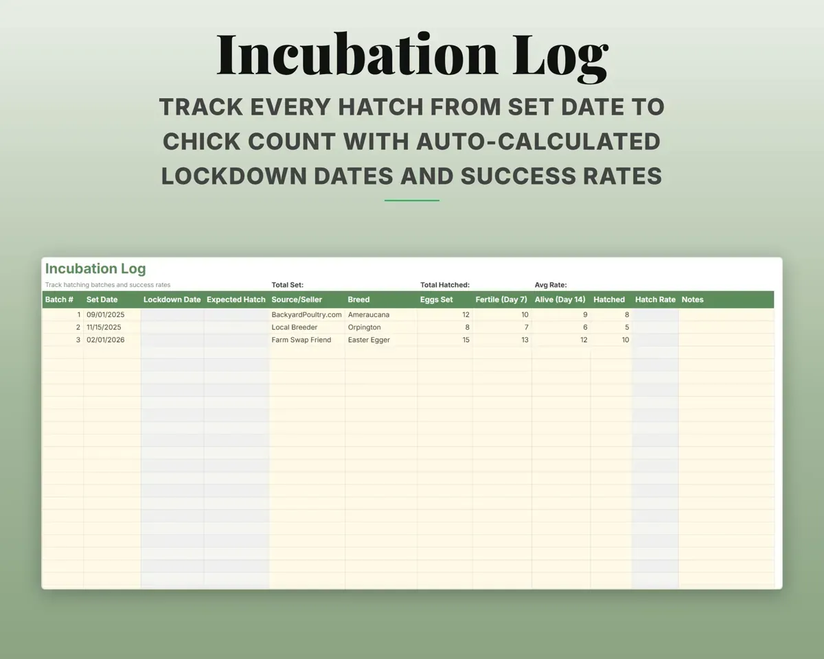 Backyard Chicken Tracker Spreadsheet preview 8