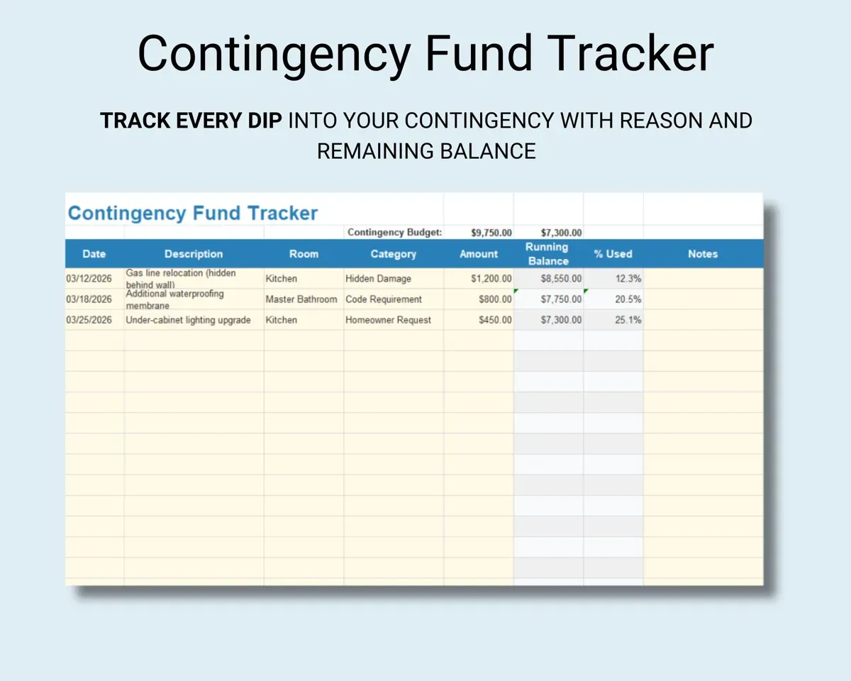 Home Renovation Planner Spreadsheet preview 8