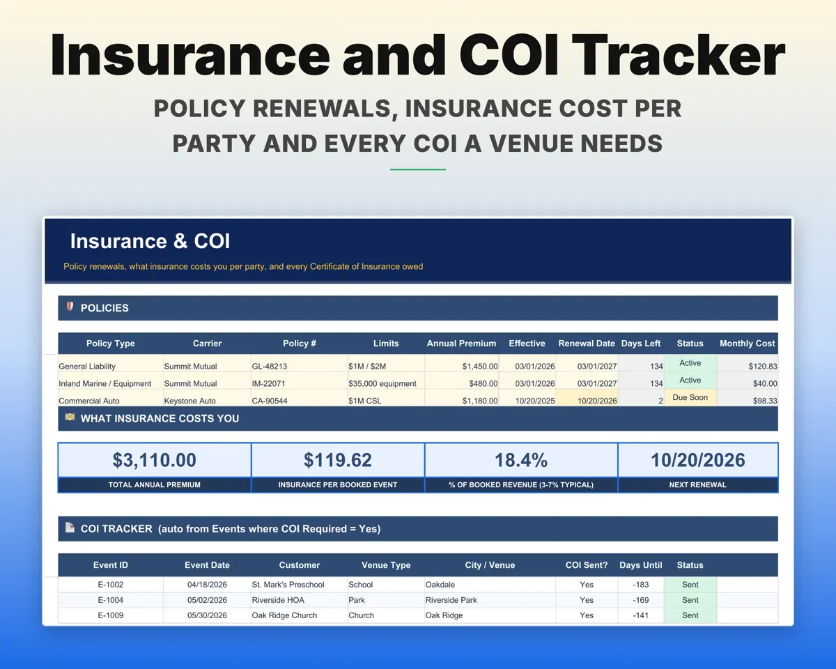 Bounce House Business Tracker preview 8