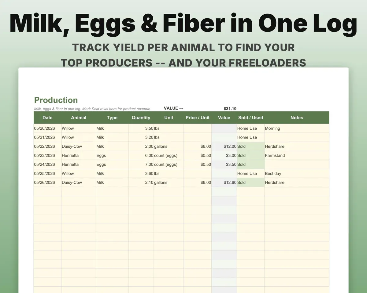 Livestock Tracker Spreadsheet preview 8