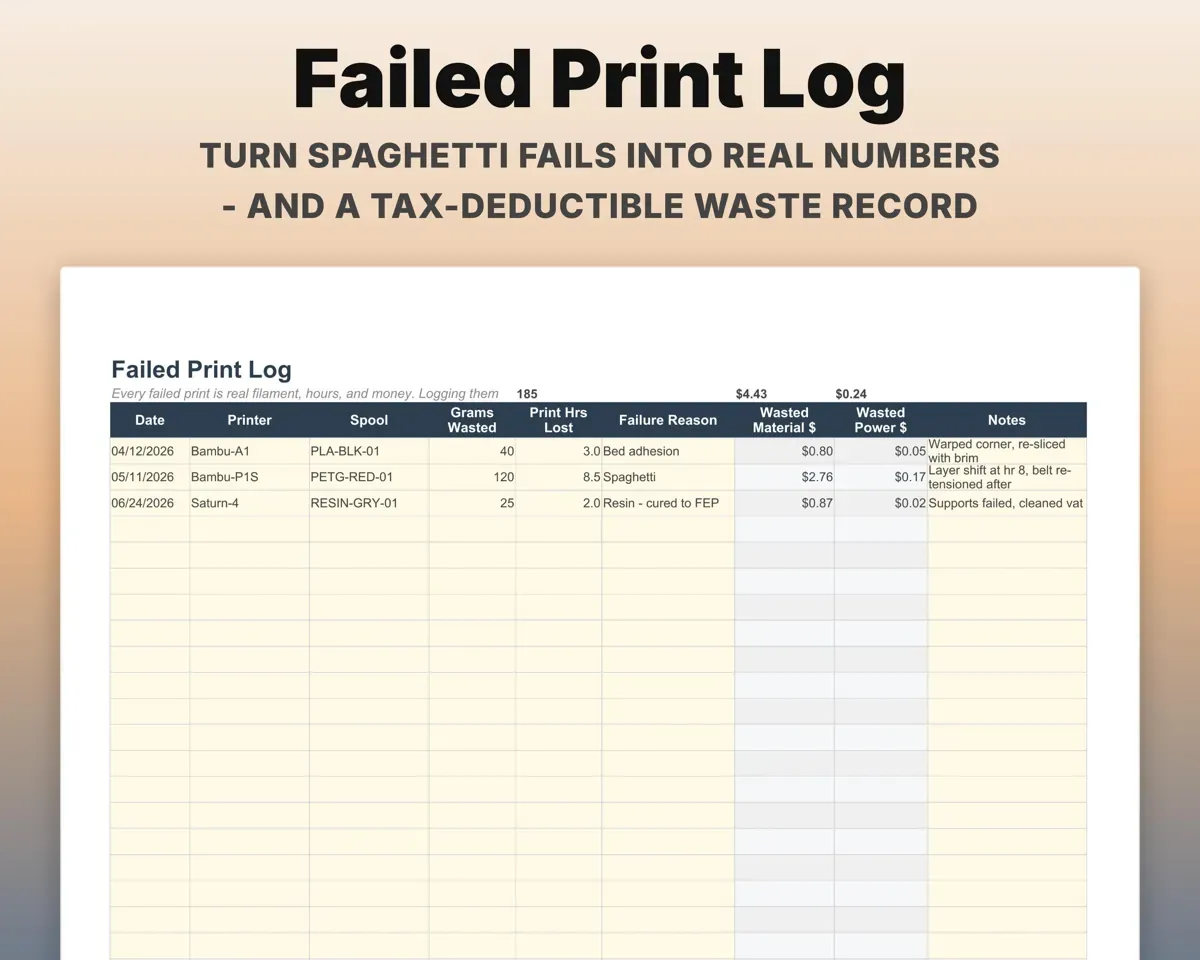 3D Printing Business Spreadsheet preview 8