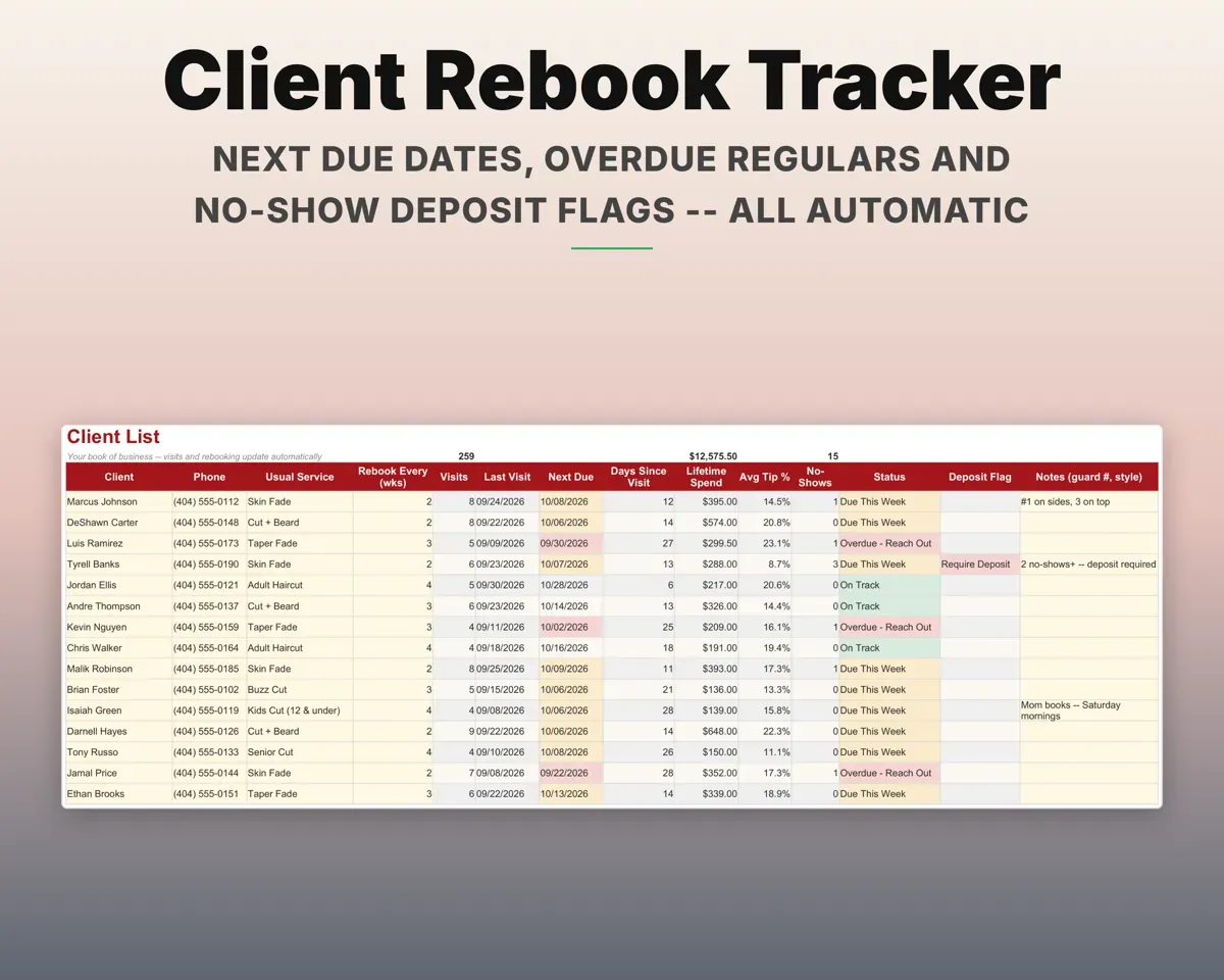 Barber Booth Rent Tracker preview 8