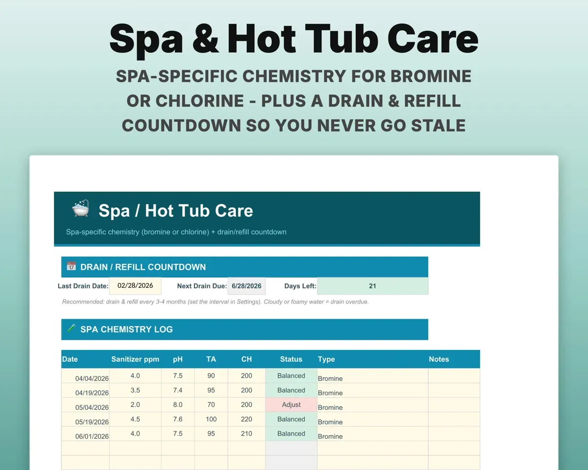 Pool & Spa Maintenance Log preview 8
