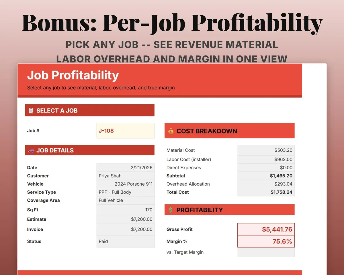 PPF Vinyl Wrap Business Tracker preview 8