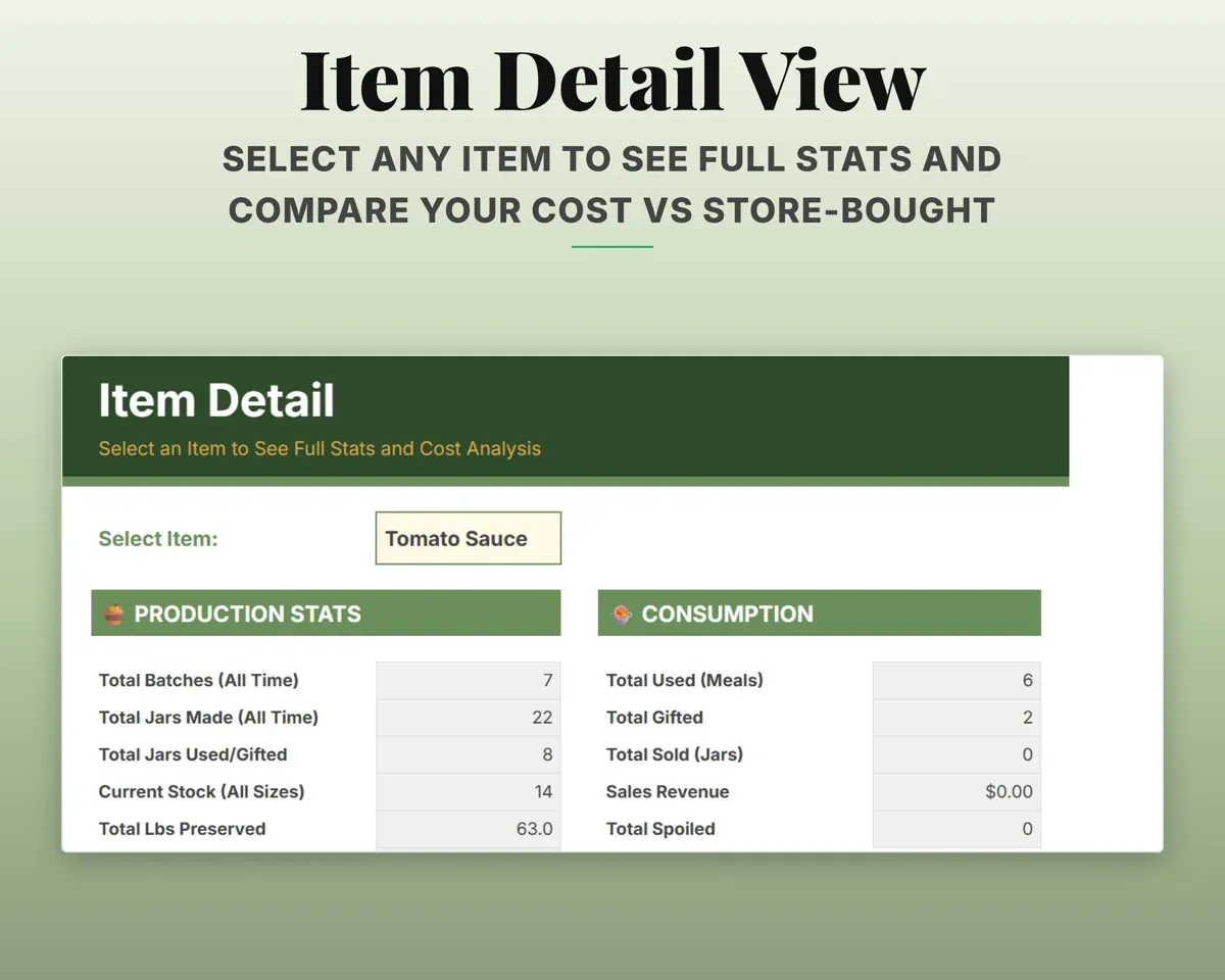Canning & Food Preservation Tracker Spreadsheet preview 8