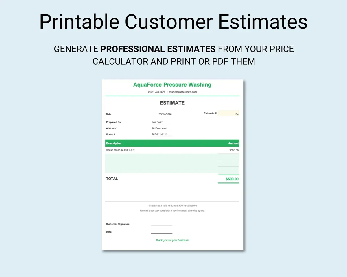 Pressure Washing Business Tracker preview 8