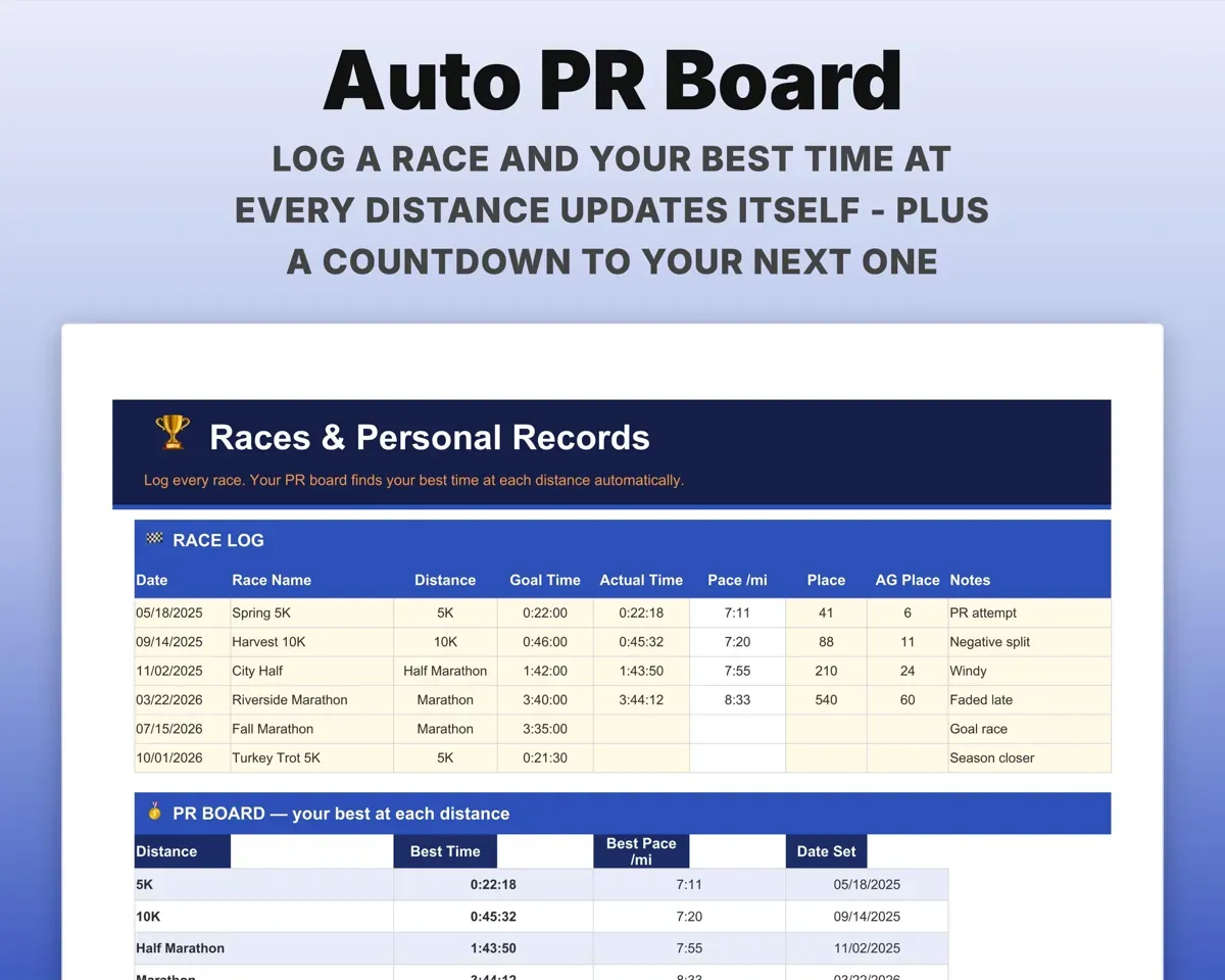 Running Training Log Spreadsheet preview 8