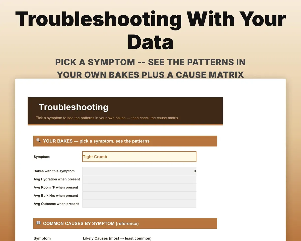 Sourdough Bake Log & Starter Tracker Spreadsheet preview 8