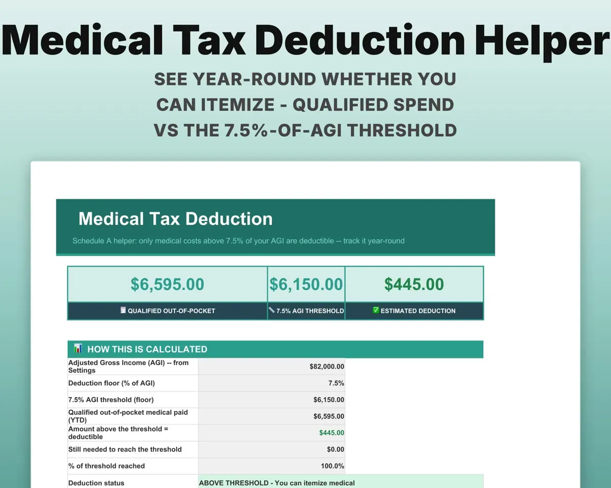 Medical Bills Tracker Spreadsheet preview 8