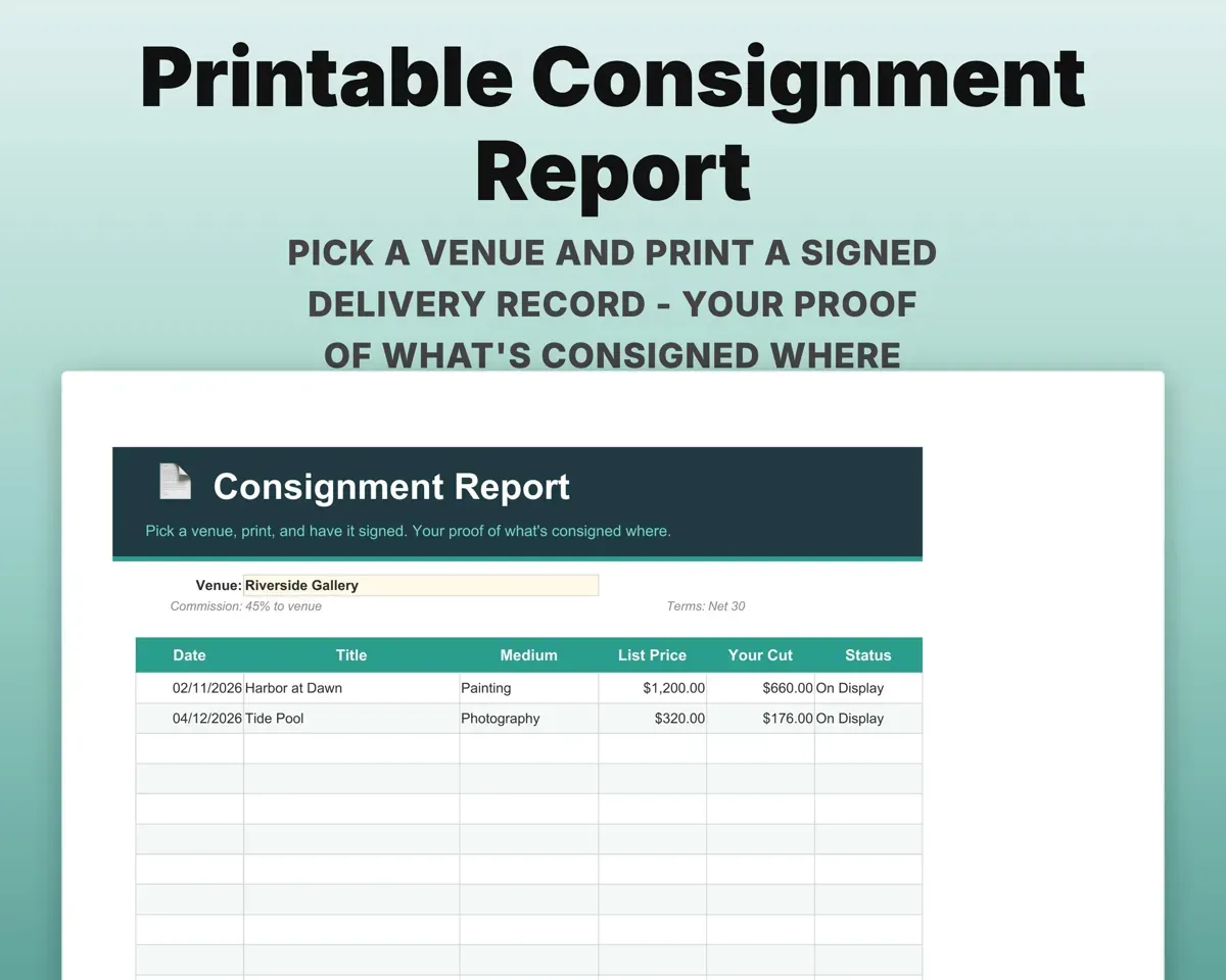 Consignment Tracker Spreadsheet preview 8