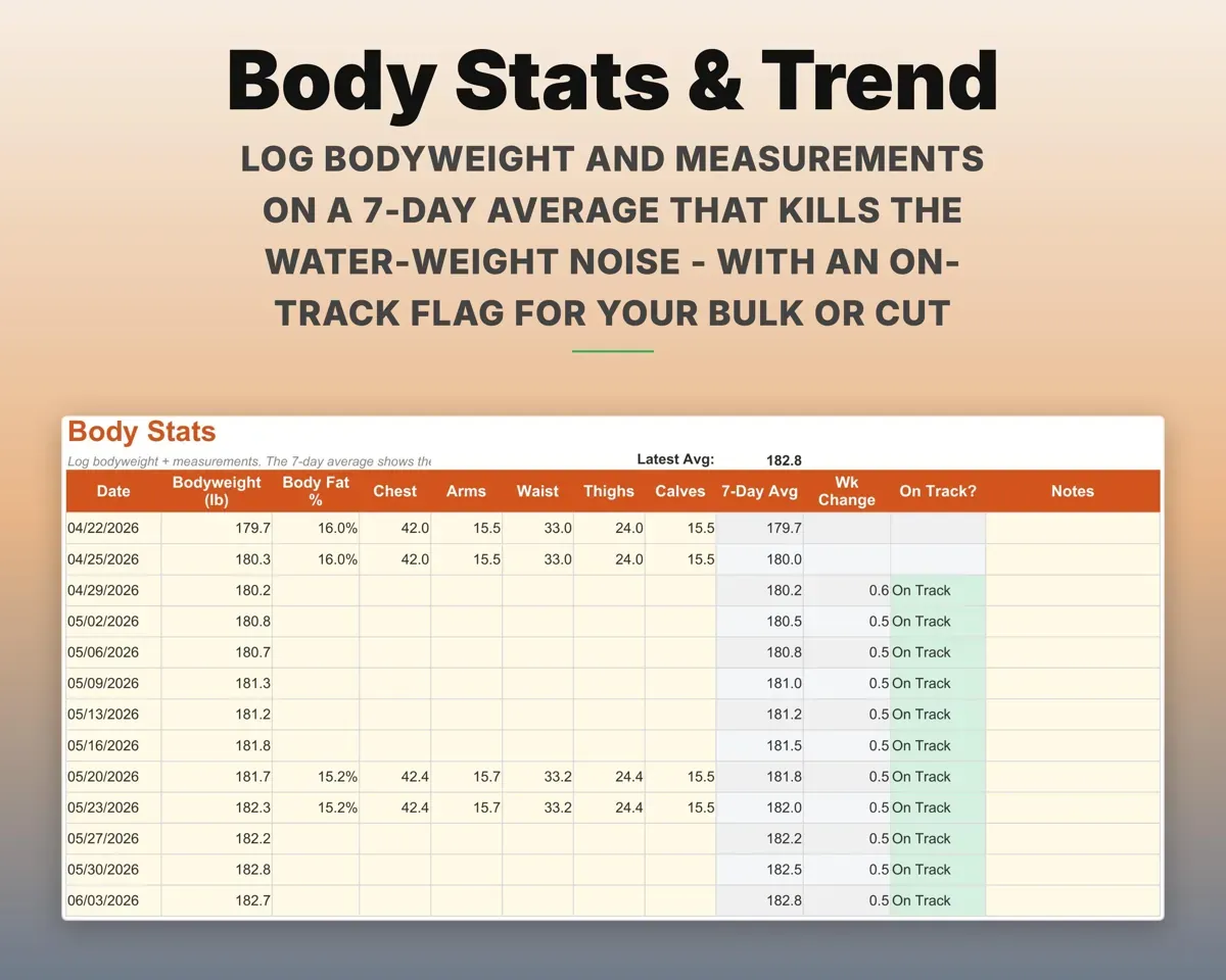 Workout Log Spreadsheet preview 8