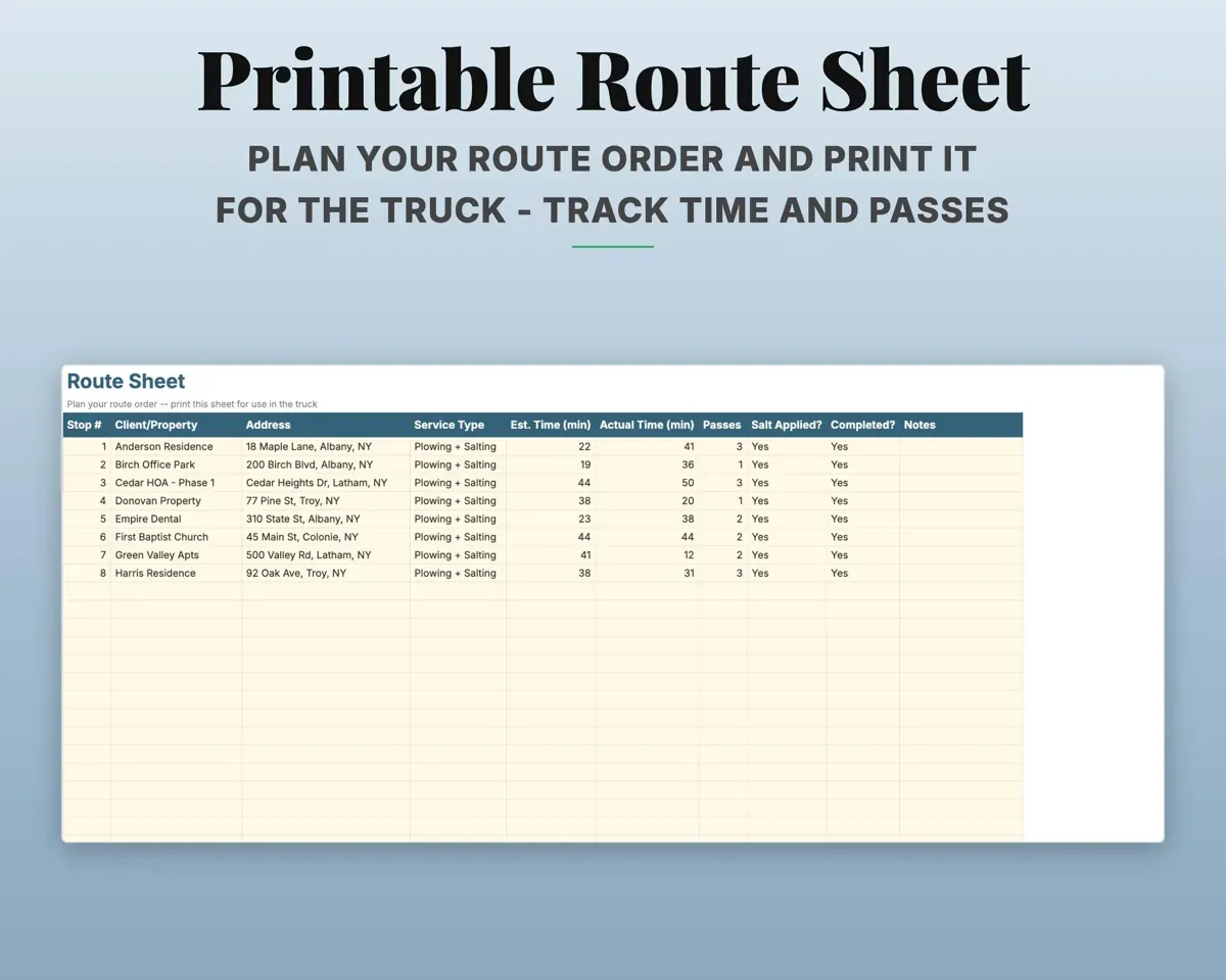 Snow Removal Business Tracker preview 8